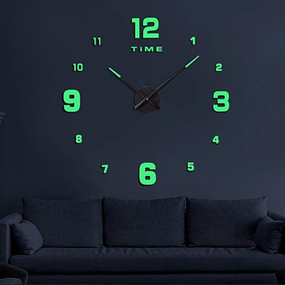 Glow In The Dark Clock Wall For Living Decor Modern Decorative